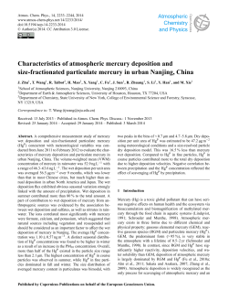 Characteristics of atmospheric mercury deposition and size