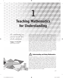 Teaching Mathematics for Understanding
