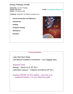 Biol 178 - Principles of Biology