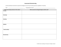 Assessment Brainstorming - iSchool Faculty Center for Teaching