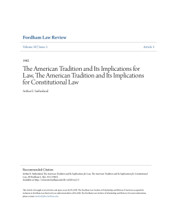 The American Tradition and Its Implications for Law, The American