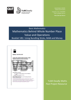 Basic Maths Booklet VB1: Mathematics behind Whole