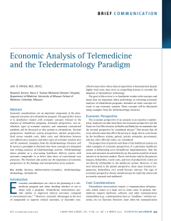 Economic Analysis of Telemedicine and the