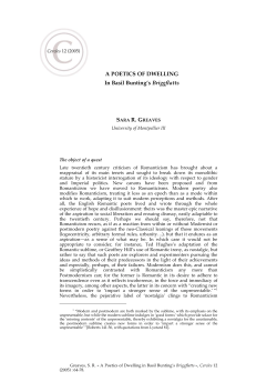 A POETICS OF DWELLING In Basil Bunting`s Briggflatts