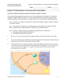 Chapter 39: Plant Responses to Internal and