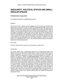 Insularity, Political Status and Small Insular