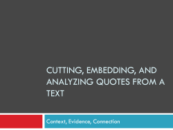 Cutting, Embedding, and Analyzing Quotes from a Text