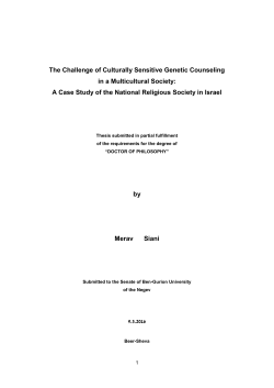 The Challenge of Culturally Sensitive Genetic Counseling in a