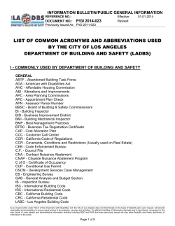 List of Common Acronyms and Abbreviations Used by the