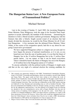 Chapter 5 The Hungarian Status Law: A New European Form of