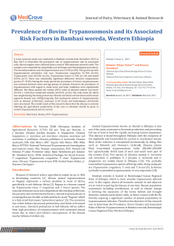 Prevalence of Bovine Trypanosomosis and its