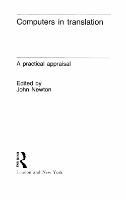 Computers in translation - Muriel Vasconcellos, Ph.D.