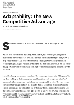 Adaptability: The New Competitive Advantage