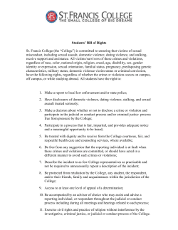 Sexual Misconduct Students` Bill of Rights