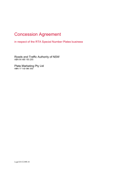 Concession Agreement in respect of the RTA Special Number