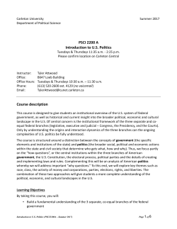 PSCI 2200 A - Carleton University