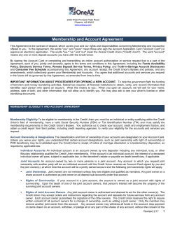 Membership and Account Agreement