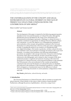 the universalization of the concept and legal instruments of cultural