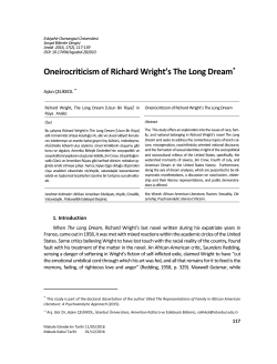 Oneirocriticism of Richard Wright`s The Long Dream