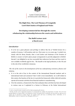 The Bailii Lecture 2016 - Courts and Tribunals Judiciary