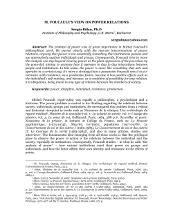 M. FOUCAULT`S VIEW ON POWER RELATIONS