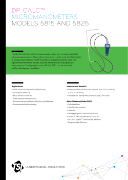DP-Calc Micromanometer Datasheet