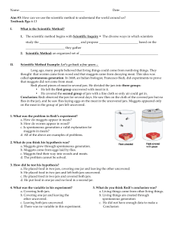 Name: Date: Aim #3: How can we use the scientific method to