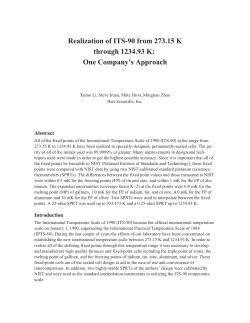 Realization of ITS-90 from 273.15 through 1234.93 K