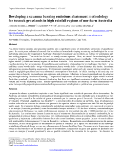 Developing a savanna burning emissions abatement methodology