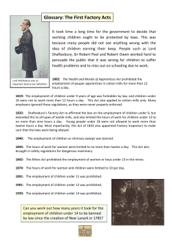 Glossary: The First Factory Acts