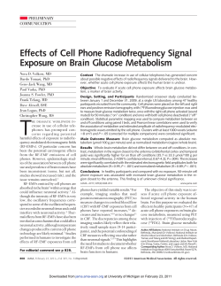 Effects of Cell Phone Radiofrequency Signal Exposure on Brain
