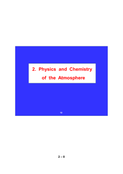 2. Physics and Chemistry of the Atmosphere - ETH E