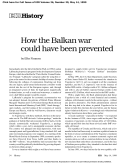 How the Balkan war could have been prevented