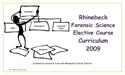 Forensics Science - Rhinebeck Central School District