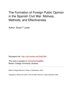 The Formation of Foreign Public Opinion in the Spanish Civil War