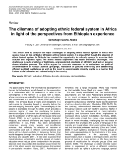 The dilemma of adopting ethnic federal system in Africa in light