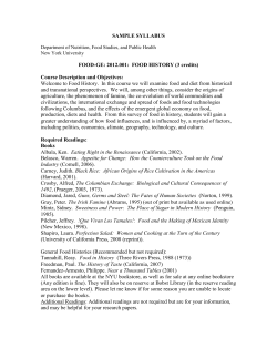 FOOD-GE 2012 Food History