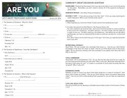 LIFE`S MOST PROFOUND QUESTIONS