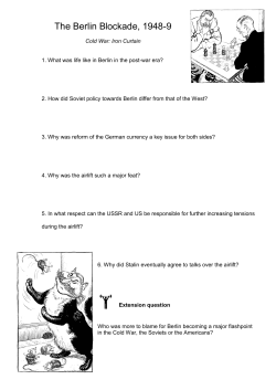 The Berlin Blockade &ndash; QUESTIONS