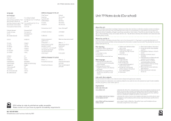 Unit 19 Notre &eacute;cole (Our school)