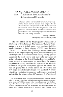 "A NOTABLE ACHIEVEMENT" THE 11th EDITION