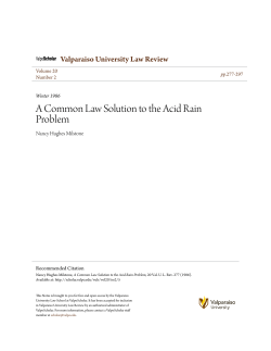 A Common Law Solution to the Acid Rain Problem