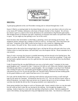 2014 November - Harvest Quilters of Central New Jersey