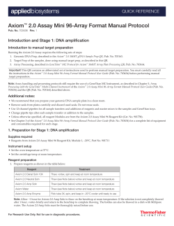 Axiom&trade; 2.0 Assay Mini 96-Array Format Manual Protocol