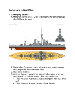 Background to World War I A. Underlying causes 1. Militarism (arms