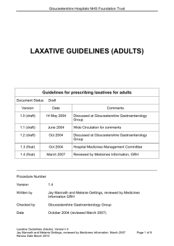 LAXATIVE GUIDELINES - Gloucestershire Hospitals NHS