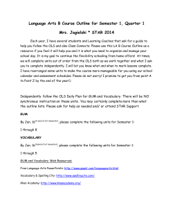 Language Arts B Course Outline for Semester 1, Quarter 1 Mrs