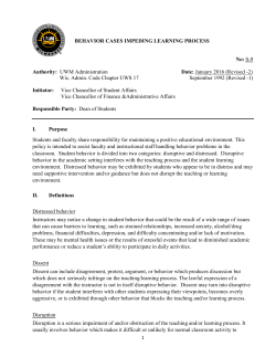 Behavior Cases Impending Learning Process