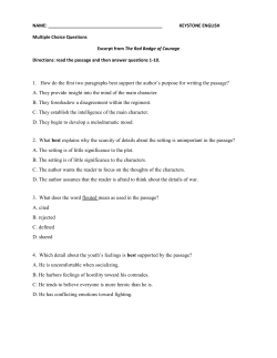 1. How do the first two paragraphs best support the author`s purpose