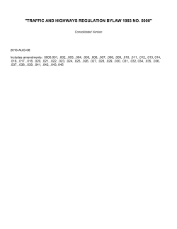 Traffic and Highways Regulation Bylaw 1993 No. 5000